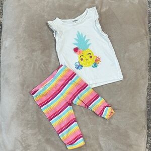 Gymboree White and Multicolor Kids Matching Set